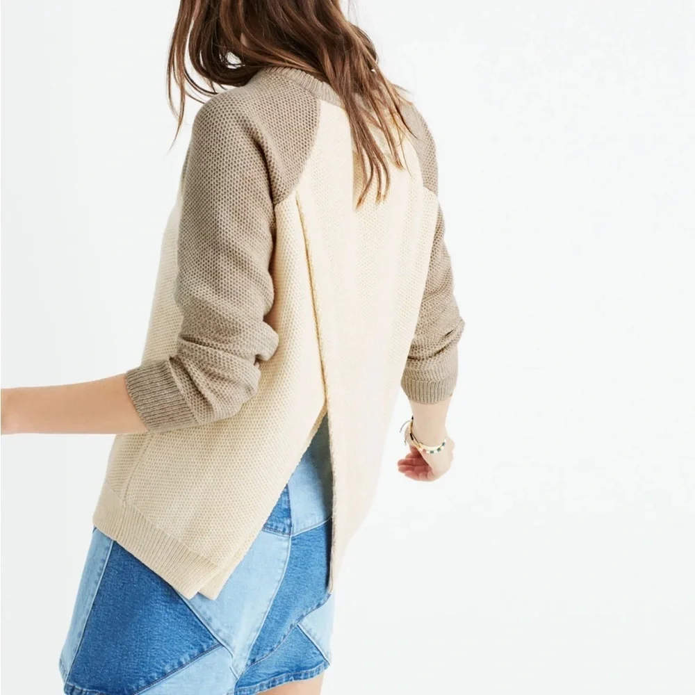 Madewell Province Cross-Back Pullover Sweater in Colorblock